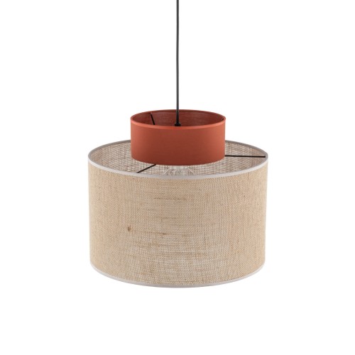 Lampa wisząca nowoczesna boho skandynawska abażur materiałowy jutaceglana TK Lighting Duo 2785 1x15W E27