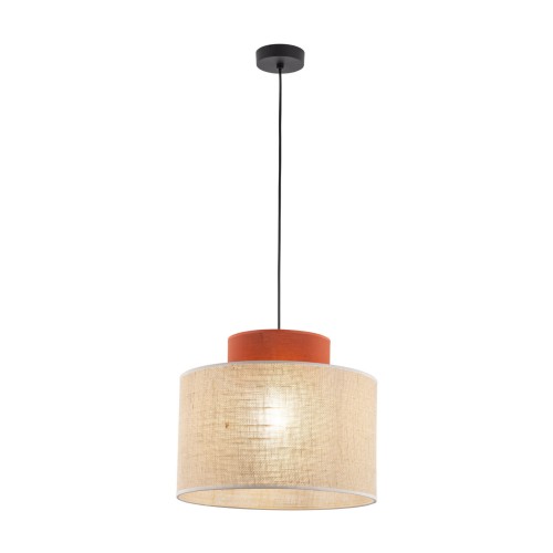 Lampa wisząca nowoczesna boho skandynawska abażur materiałowy jutaceglana TK Lighting Duo 2785 1x15W E27