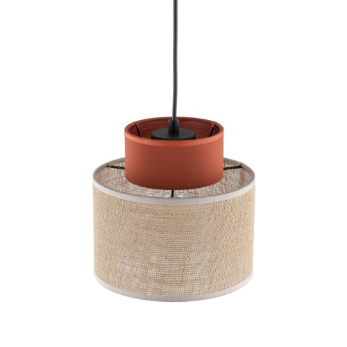 Lampa wisząca nowoczesna boho skandynawska abażur materiałowy jutaceglana TK Lighting Duo 3139 1x15W E27