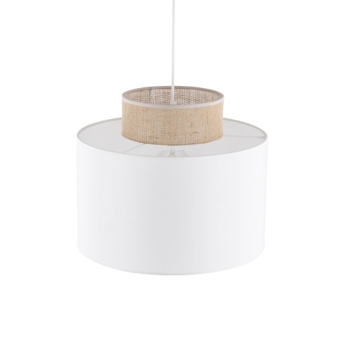 Lampa wisząca nowoczesna boho skandynawska abażur materiałowy juta biała TK Lighting Duo 1856 1x15W E27