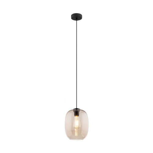 Lampa wisząca nowoczesna klasyczna loft elegancka klosz szklany topaz czarna TK Lighting Elio 4338 1x15W E27