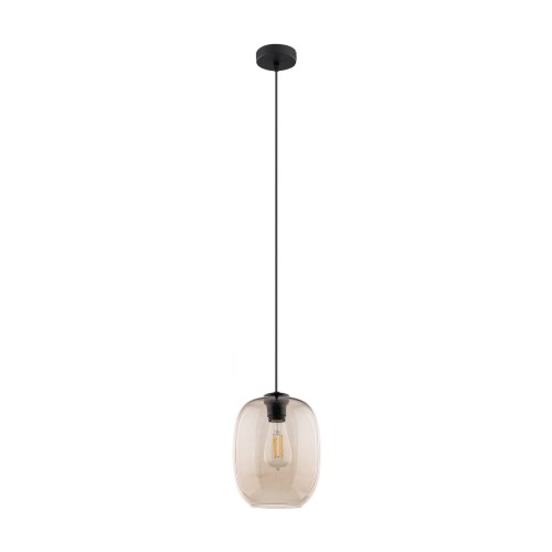 Lampa wisząca nowoczesna klasyczna loft elegancka klosz szklany topaz czarna TK Lighting Elio 4338 1x15W E27