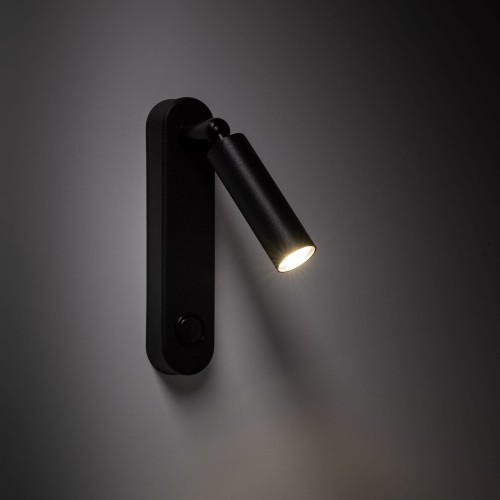 Kinkiet lampa ścienna do czytania z włącznikiem nowoczesny elegancki klosz metalowy tuba rurka czarny TK Lighting Enzo 6621 1x6W G9