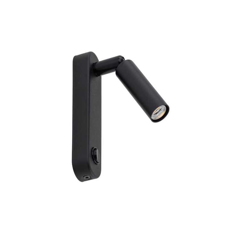 Kinkiet lampa ścienna do czytania z włącznikiem nowoczesny elegancki klosz metalowy tuba rurka czarny TK Lighting Enzo 6621 1x6W G9