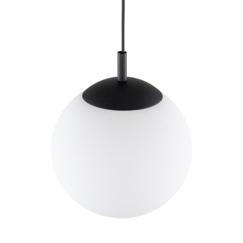 Lampa wisząca nowoczesna elegancka loft industrialna klosz szklany kula biała czarna TK Lighting Esme 5670 1x15W E27