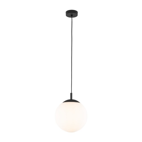 Lampa wisząca nowoczesna elegancka loft industrialna klosz szklany kula biała czarna TK Lighting Esme 5670 1x15W E27