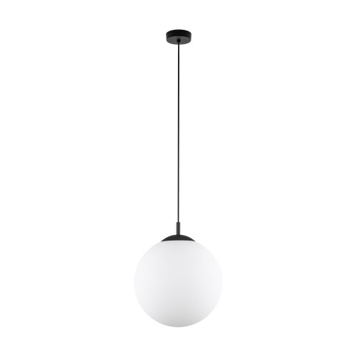 Lampa wisząca nowoczesna elegancka loft industrialna klosz szklany kula biała czarna TK Lighting Esme 5670 1x15W E27