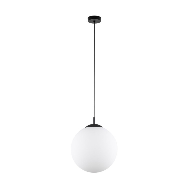 Lampa wisząca nowoczesna elegancka loft industrialna klosz szklany kula biała czarna TK Lighting Esme 5670 1x15W E27