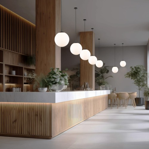 Lampa wisząca nowoczesna elegancka loft industrialna klosz szklany kula biała czarna TK Lighting Esme 5671 1x15W E27