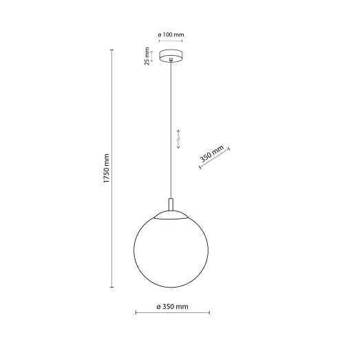 Lampa wisząca nowoczesna elegancka loft industrialna klosz szklany kula biała czarna TK Lighting Esme 5671 1x15W E27