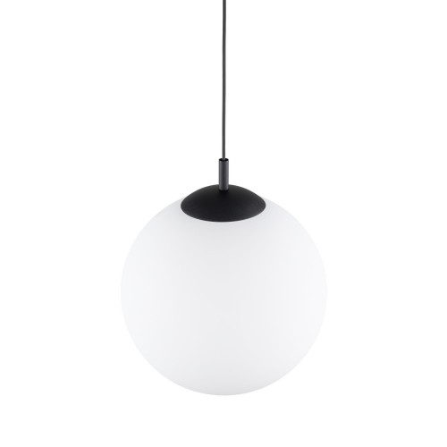 Lampa wisząca nowoczesna elegancka loft industrialna klosz szklany kula biała czarna TK Lighting Esme 5671 1x15W E27
