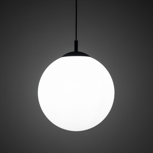 Lampa wisząca nowoczesna elegancka loft industrialna klosz szklany kula biała czarna TK Lighting Esme 5671 1x15W E27