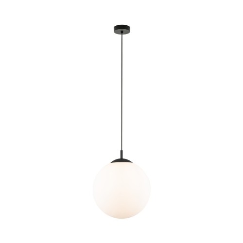 Lampa wisząca nowoczesna elegancka loft industrialna klosz szklany kula biała czarna TK Lighting Esme 5671 1x15W E27