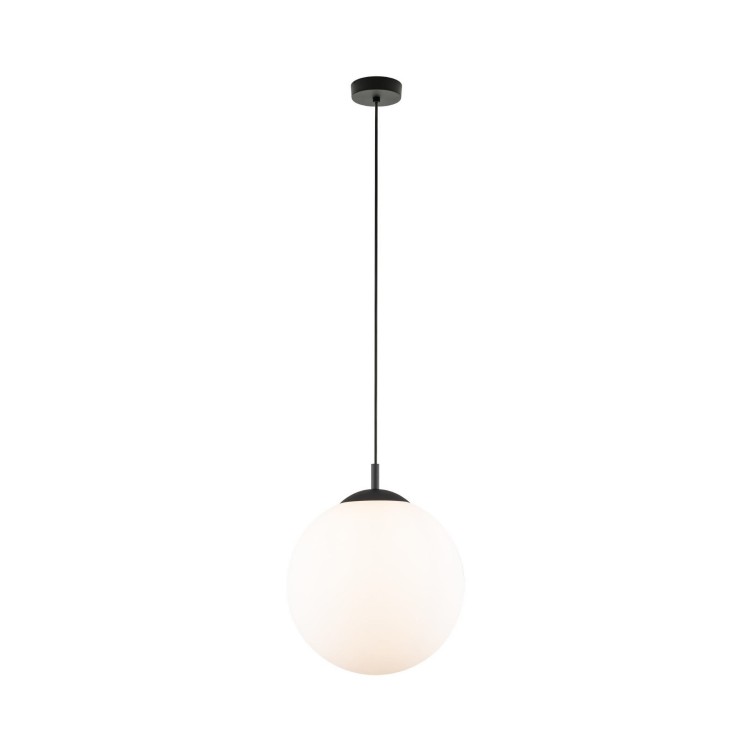 Lampa wisząca nowoczesna elegancka loft industrialna klosz szklany kula biała czarna TK Lighting Esme 5671 1x15W E27