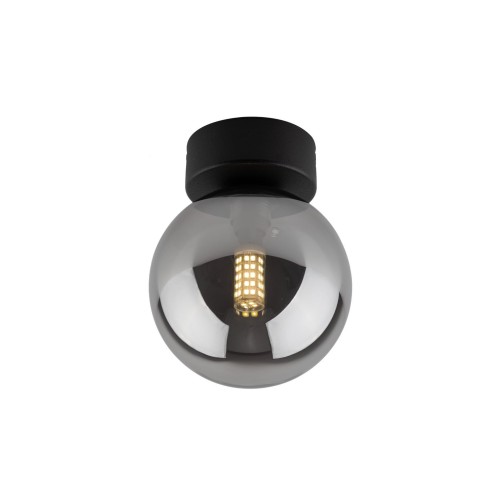 Kinkiet nowoczesny elegancki loft industrialny klosz szklany kula czarny grafitowy TK Lighting Estera 10255 1x8W G9