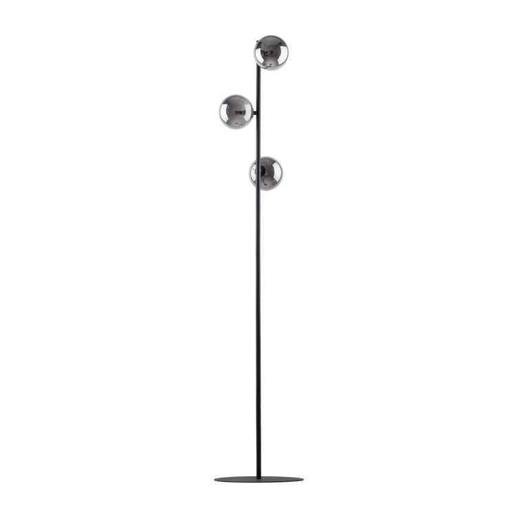 Lampa podłogowa nowoczesna elegancka loft industrialna klosz szklany kule czarna grafitowa TK Lighting Estera 5717 3x6W G9