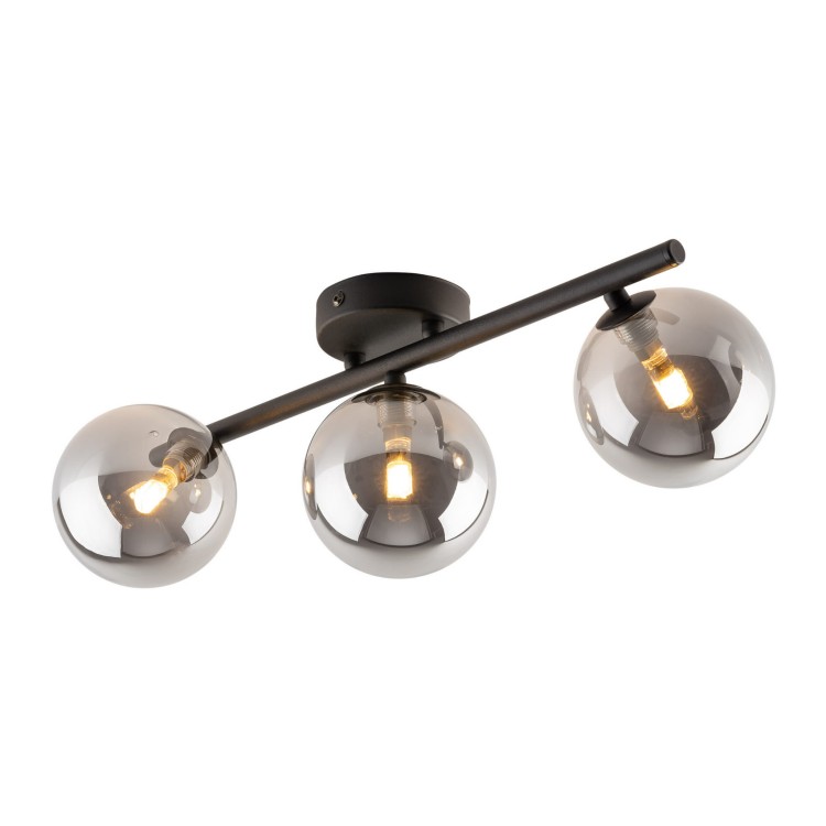Plafon nowoczesny elegancki loft industrialny klosz szklany kule czarny grafitowy TK Lighting Estera 6855 3x6W G9