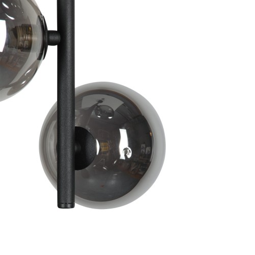 Lampa wisząca nowoczesna elegancka loft industrialna klosz szklany kule patyk rurka czarna grafitowa TK Lighting Estera 5767 3x6W G9