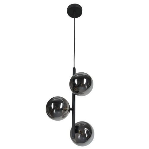 Lampa wisząca nowoczesna elegancka loft industrialna klosz szklany kule patyk rurka czarna grafitowa TK Lighting Estera 5767 3x6W G9