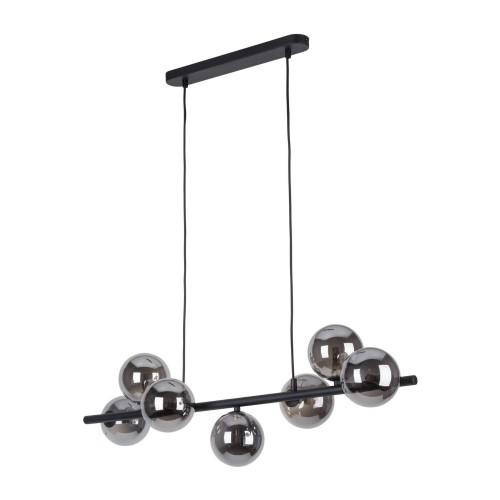 Lampa wisząca modern belka szklane klosze Tk Lighting Estera 5666 7x6W G9 czarna chrom