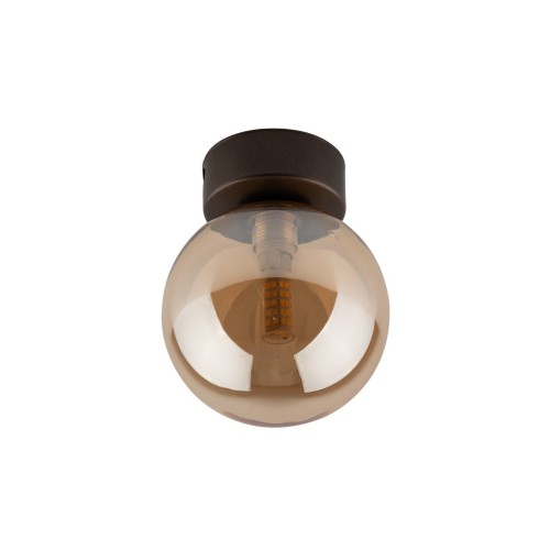 Kinkiet nowoczesny skandynawski elegancki loft industrialny klosz szklany kula bursztynowy brązowy TK Lighting Estera 10256 1x8W G9