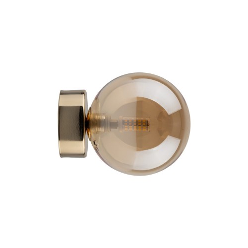 Kinkiet nowoczesny skandynawski elegancki loft industrialny klosz szklany kula bursztynowy brązowy TK Lighting Estera 10256 1x8W G9