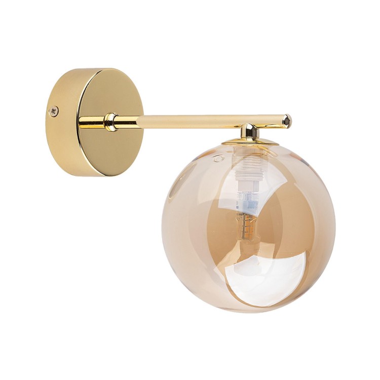 Kinkiet lampa ścienna modern szklany klosz Tk Lighting Estera 4778 1x6W G9 bursztynowy złoty