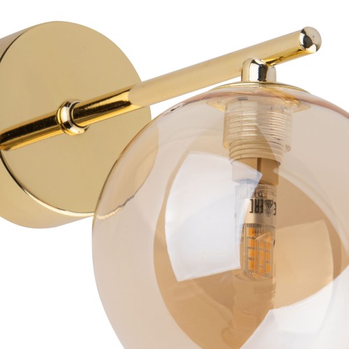 Kinkiet lampa ścienna modern szklany klosz Tk Lighting Estera 4778 1x6W G9 bursztynowy złoty