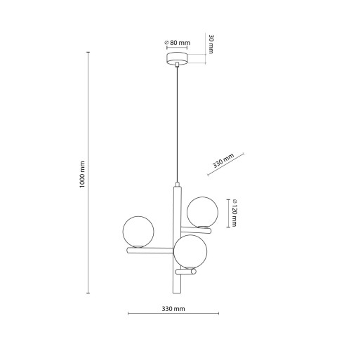 Lampa wisząca nowoczesna elegancka loft industrialna drewniana klosz szklany kule patyk rurka drewniana biała TK Lighting Estera 6799 3x6W G9