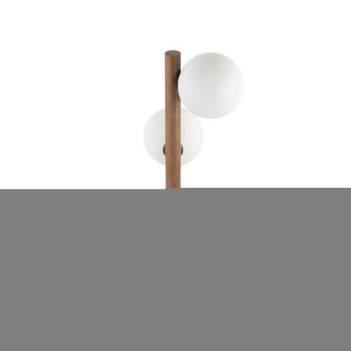 Lampa podłogowa nowoczesna elegancka drewniana loft industrialna klosz szklany kule orzech biała TK Lighting Estera 16045 3x6W G9