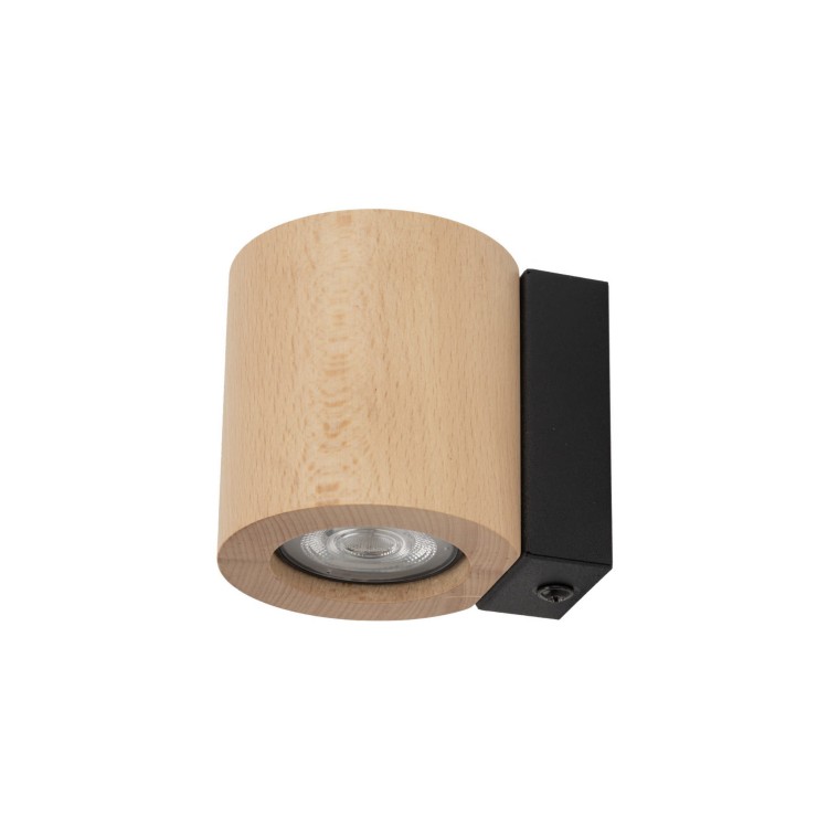Kinkiet nowoczesny skandynawski boho drewniany koło tuba drewniany czarny TK Lighting Eve 10197 1x10W GU10