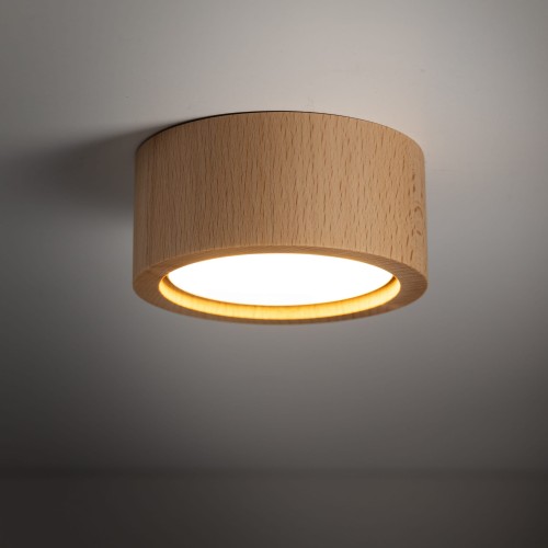 Spot nowoczesny skandynawski boho drewniany koło tuba drewniany TK Lighting Eve 10123 1x11W GX53