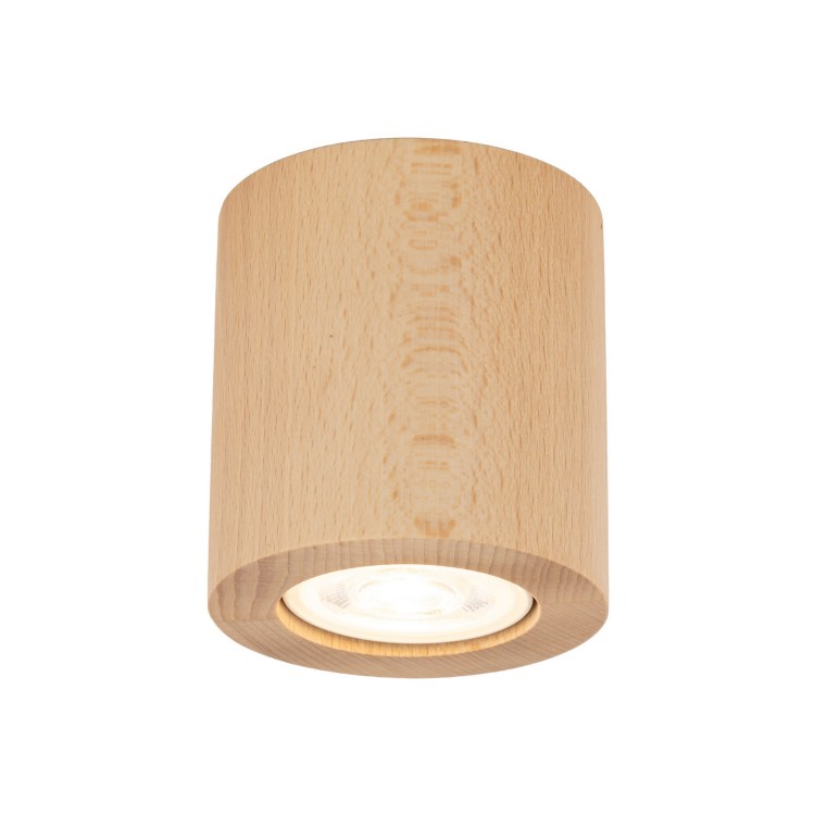 Spot nowoczesny skandynawski boho drewniany koło tuba drewniany TK Lighting Eve 10121 1x10W GU10