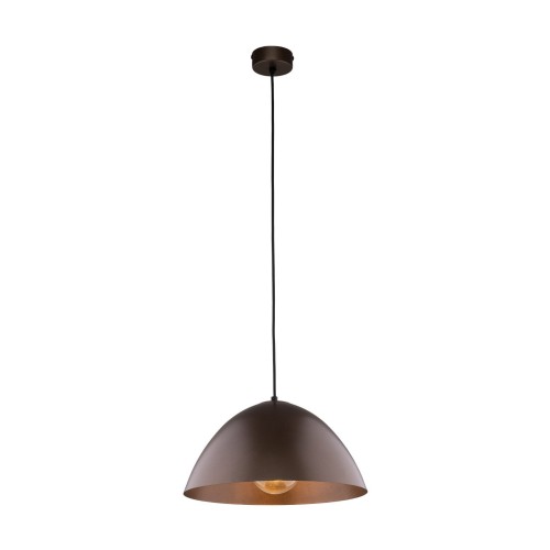 Lampa wisząca klasyczna retro klosz metalowy miska brązowa TK Lighting Faro 4332 1x15W E27