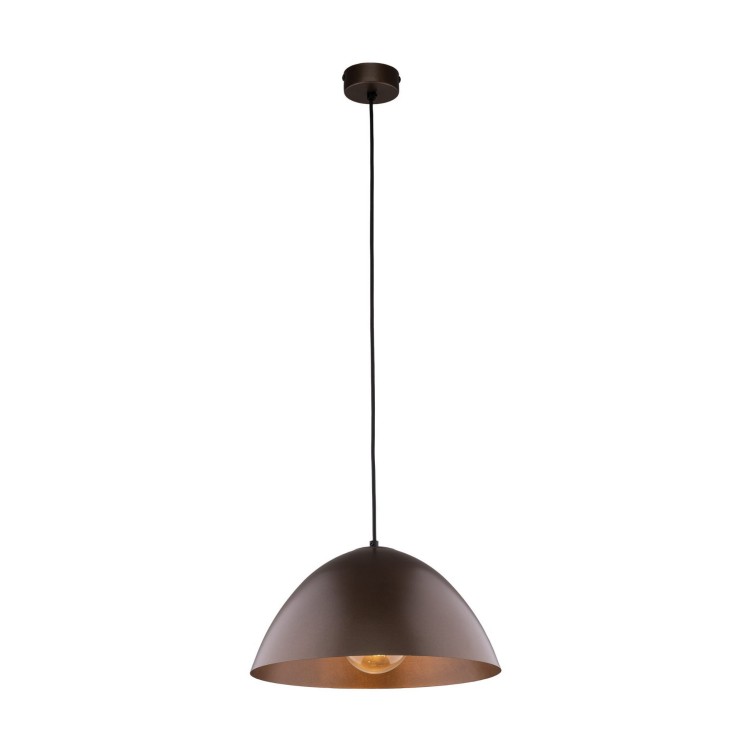 Lampa wisząca klasyczna retro klosz metalowy miska brązowa TK Lighting Faro 4332 1x15W E27