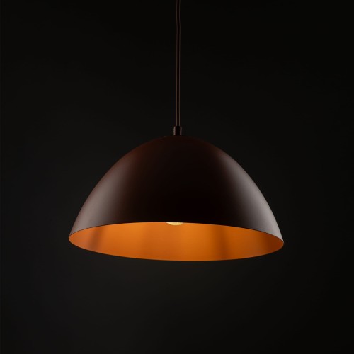 Lampa wisząca klasyczna retro klosz metalowy miska ceglana TK Lighting Faro 10259 1x15W E27