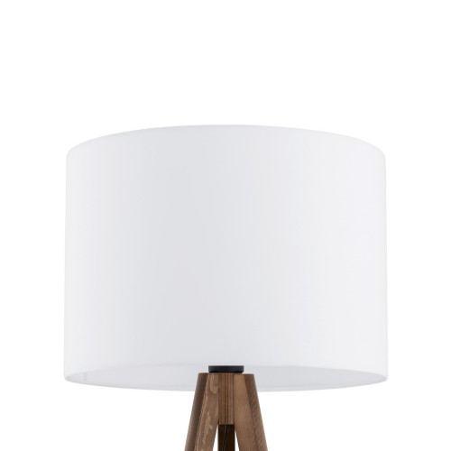 Lampa podłogowa nowoczesna skandynawska boho drewniana klosz materiałowy orzech biała TK Lighting Grand 16003 1x15W E27