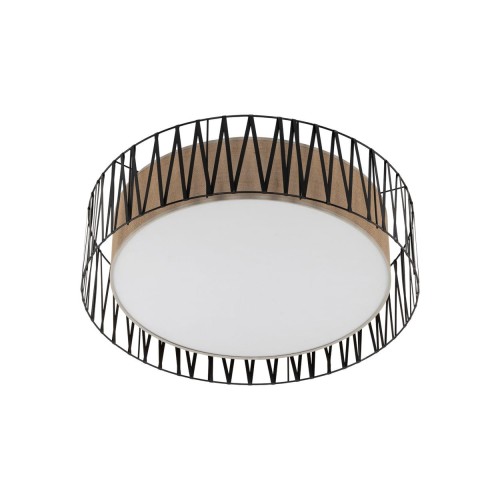 Plafon nowoczesny skandynawski boho pręty metalowe abażur materiałowy czarny juta TK Lighting Harmony 4556 4x15W E27
