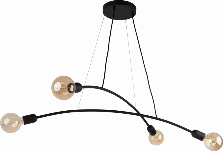 Lampa wisząca patyk pająk TK Lighting Helix 2724 4x60W E27 czarna