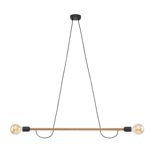 Lampa wisząca patyk pająk TK Lighting Helix 4948 2x15W E27 czarna drewniana