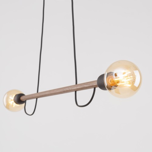 Lampa wisząca patyk pająk TK Lighting Helix 4948 2x15W E27 czarna drewniana