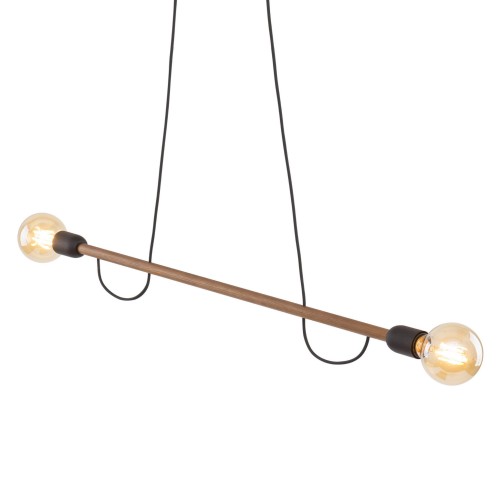 Lampa wisząca patyk pająk TK Lighting Helix 4948 2x15W E27 czarna drewniana