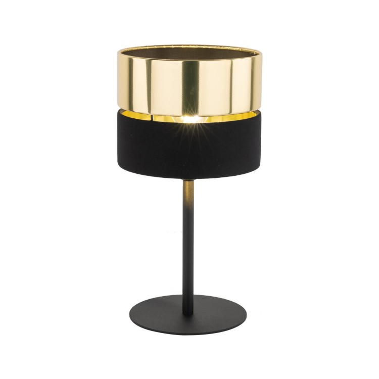 Lampka nowoczesna elegancka glamour loft industrialna czarna złota TK Lighting Hilton 16051 1x15W E27