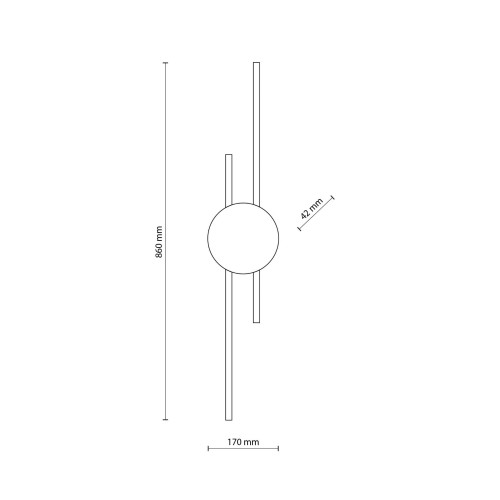 Kinkiet lampa ścienna loftowa patyk TK Lighting Java 1367 2x24W LED 3000K 1570 lm czarny