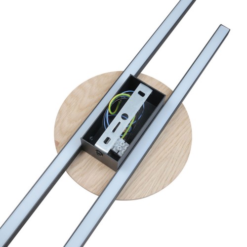 Kinkiet lampa ścienna loft industrialny patyk TK Lighting Java 1369 2x24W LED 3000K drewno czarny