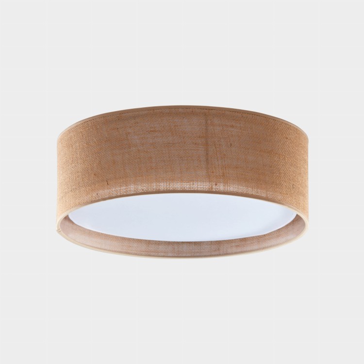 Plafon nowoczesny rustykalny boho abażur materiałowy juta biały TK Lighting Juta 5798 1x15W E27