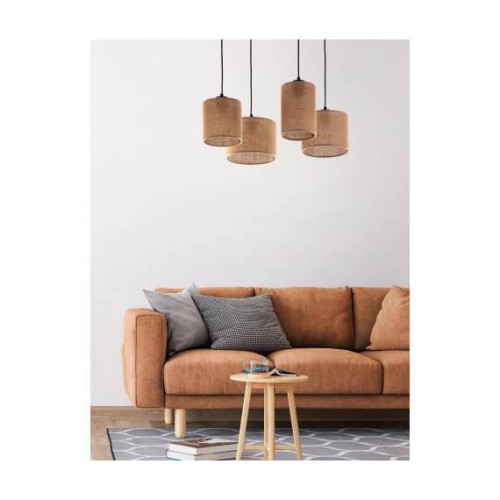 TK Lighting Juta 6582 lampa wisząca 3X15W E27 brązowa czarna