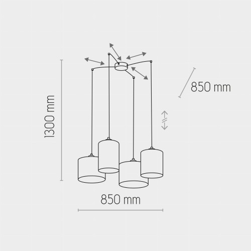 TK Lighting Juta 6585 lampa wisząca 4X15W E27 brązowa czarna