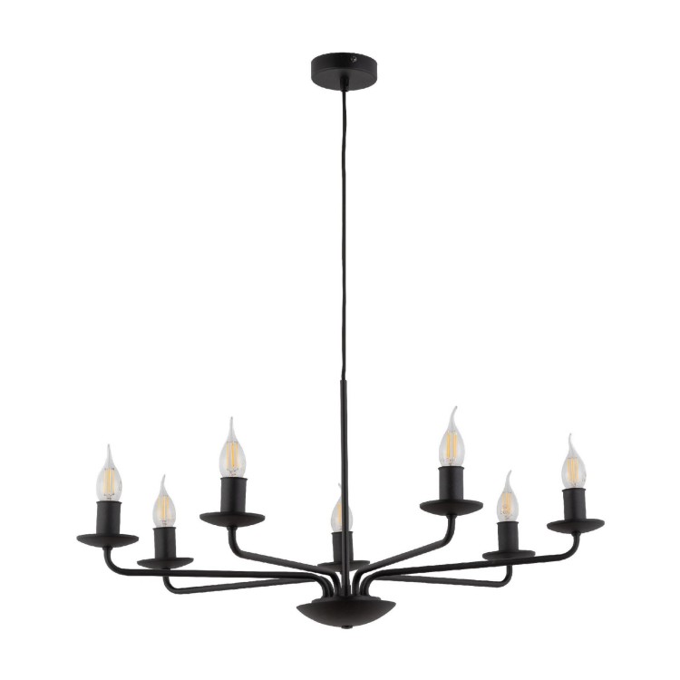 Lampa wisząca do salonu żyrandol świecznikowy loft Tk Lighting Limal 4613 7x40W E14 czarna