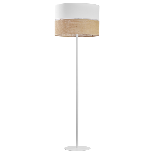 TK Lighting Linobianco 5241 lampa stojąca podłogowa 1x60W E27 biała brązowa